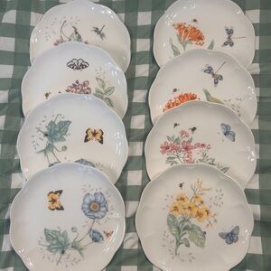 Lenox Butterfly Meadow Luncheon Plates Salad Plates Set of 8